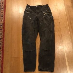 Well worn welding carhartt double knee canvas pants $20.00
